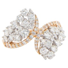 Anillo Racimo Bypass Alas de Diamante 1,43 Quilates Oro 18K