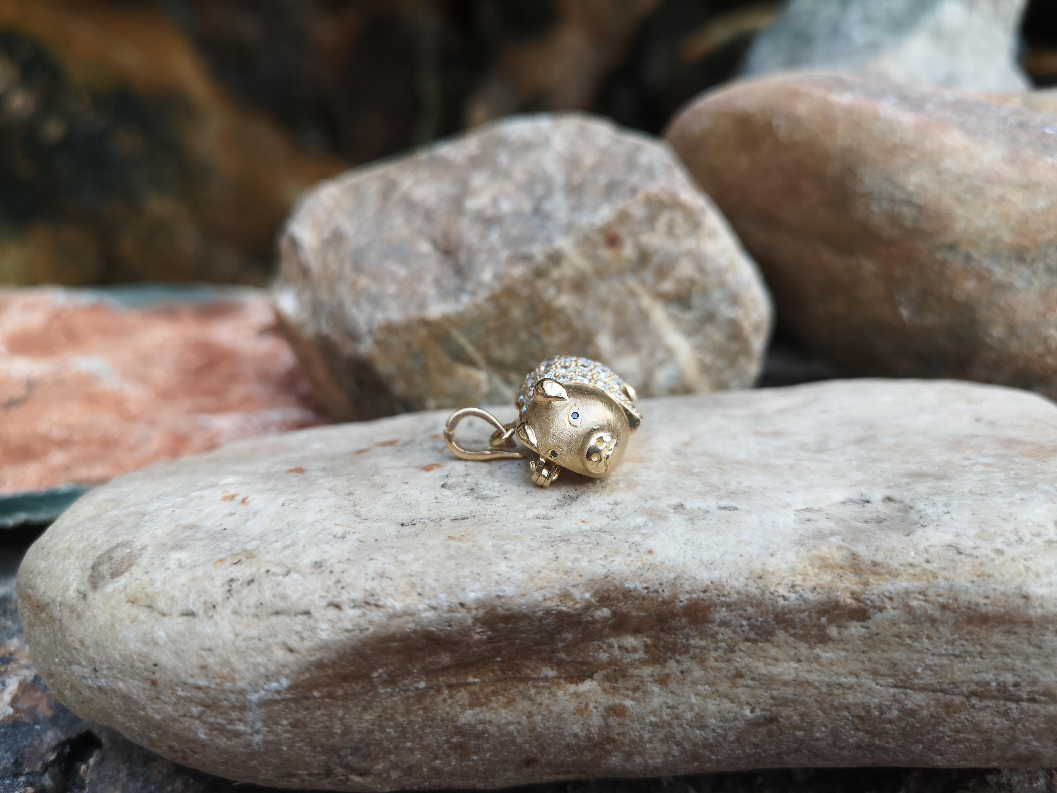 diamond pig necklace