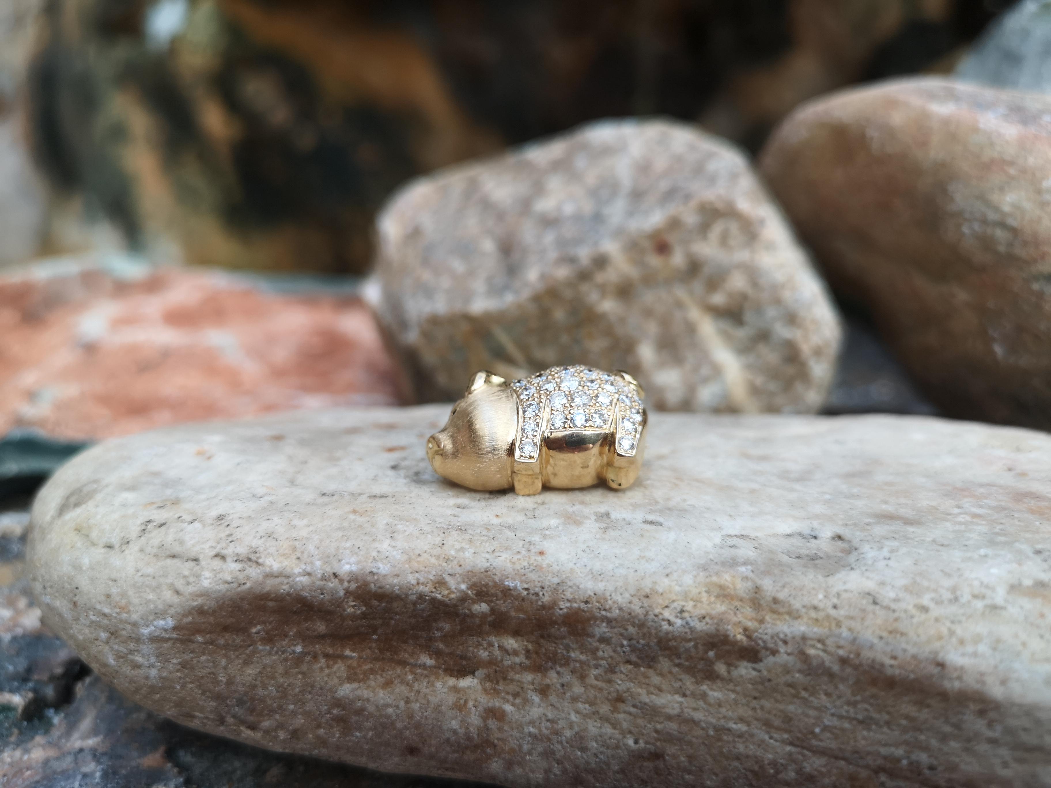 diamond pig pendant
