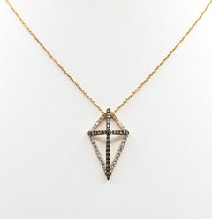 Diamant mit braunem Diamant-Anhänger in 18 Karat Goldfassung