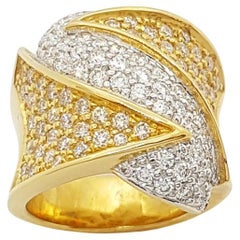 Bague en or 18K sertie de diamants et de diamants bruns