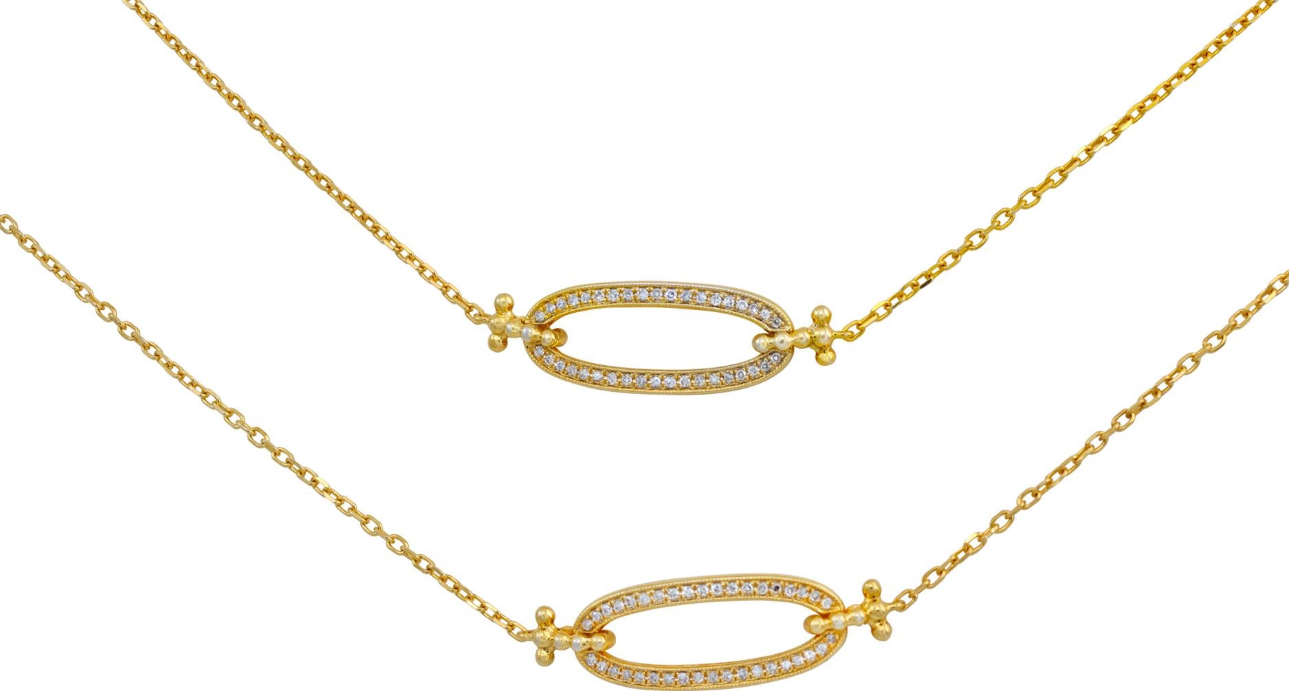Collier en or blanc avec huit diamants en serti clos Excellent état - En vente à Surfside, FL