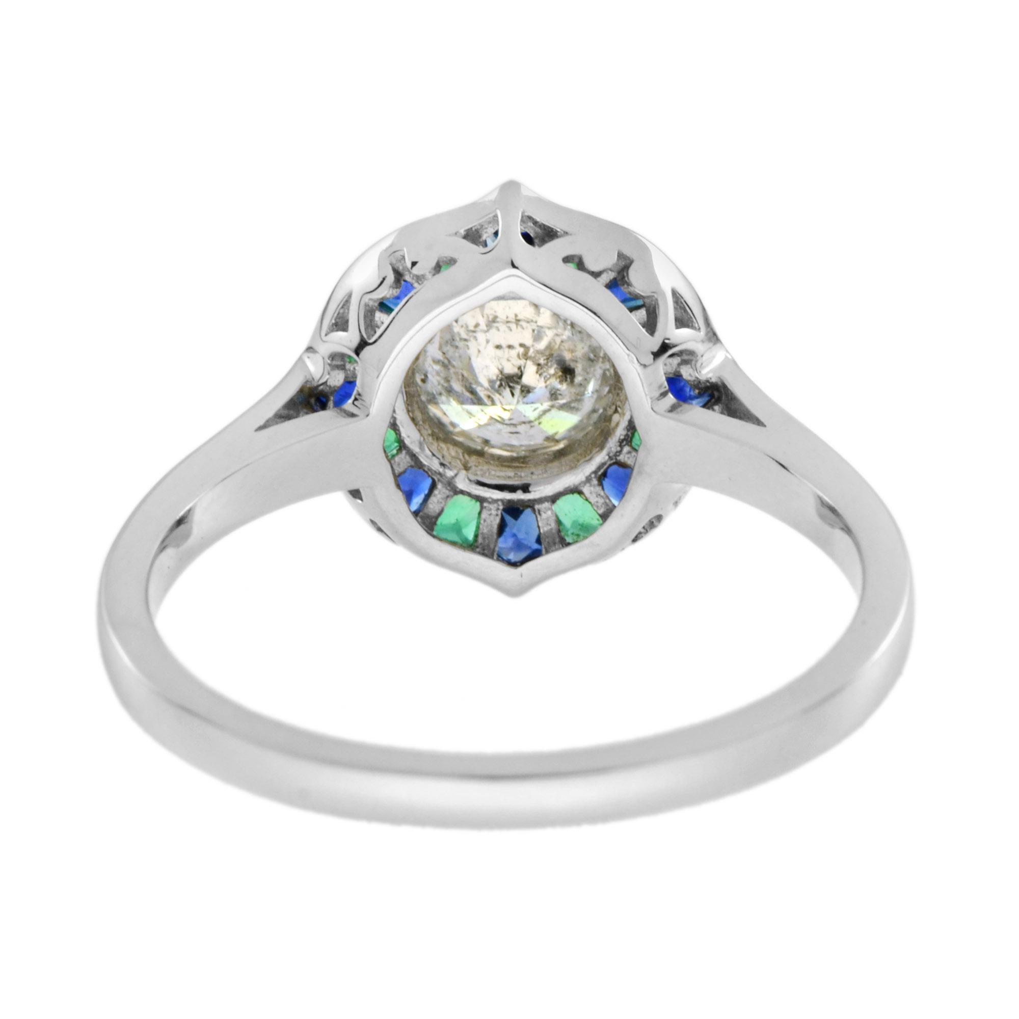 sapphire and emerald ring