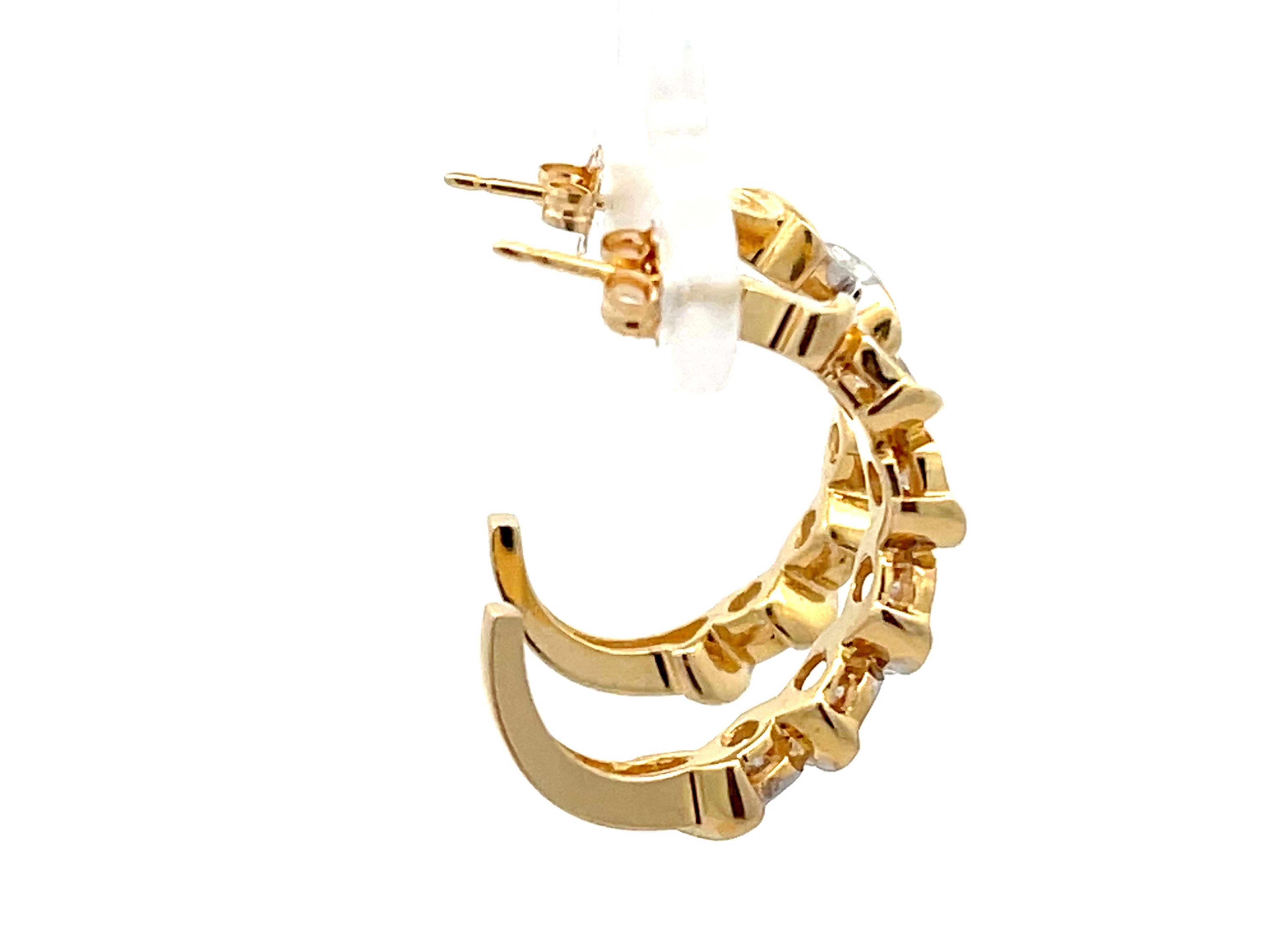Women's Diamond Wrap Earrings in 14k Yellow Gold For Sale
