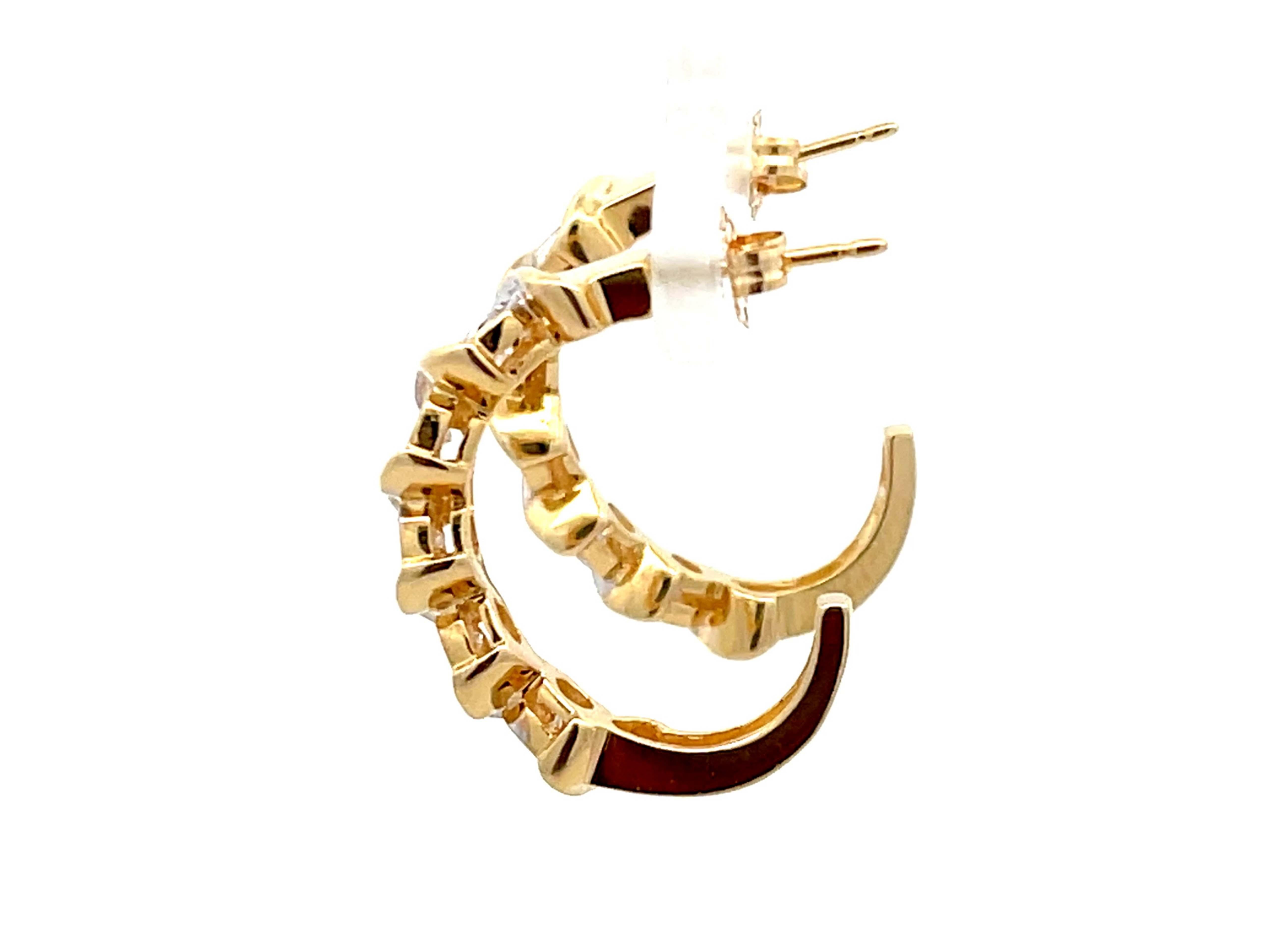 Diamond Wrap Earrings in 14k Yellow Gold For Sale 1