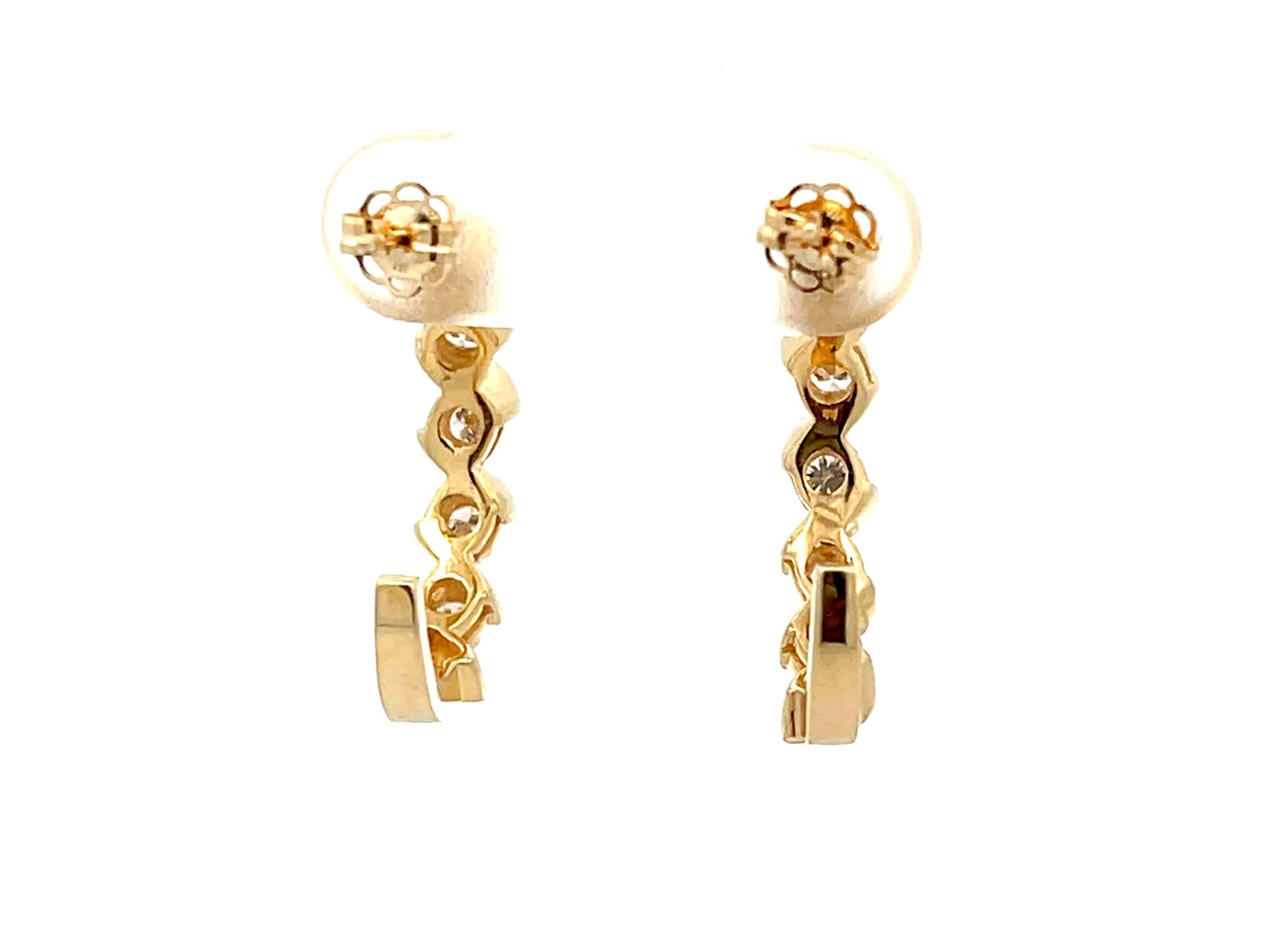 Diamond Wrap Earrings in 14k Yellow Gold For Sale 2