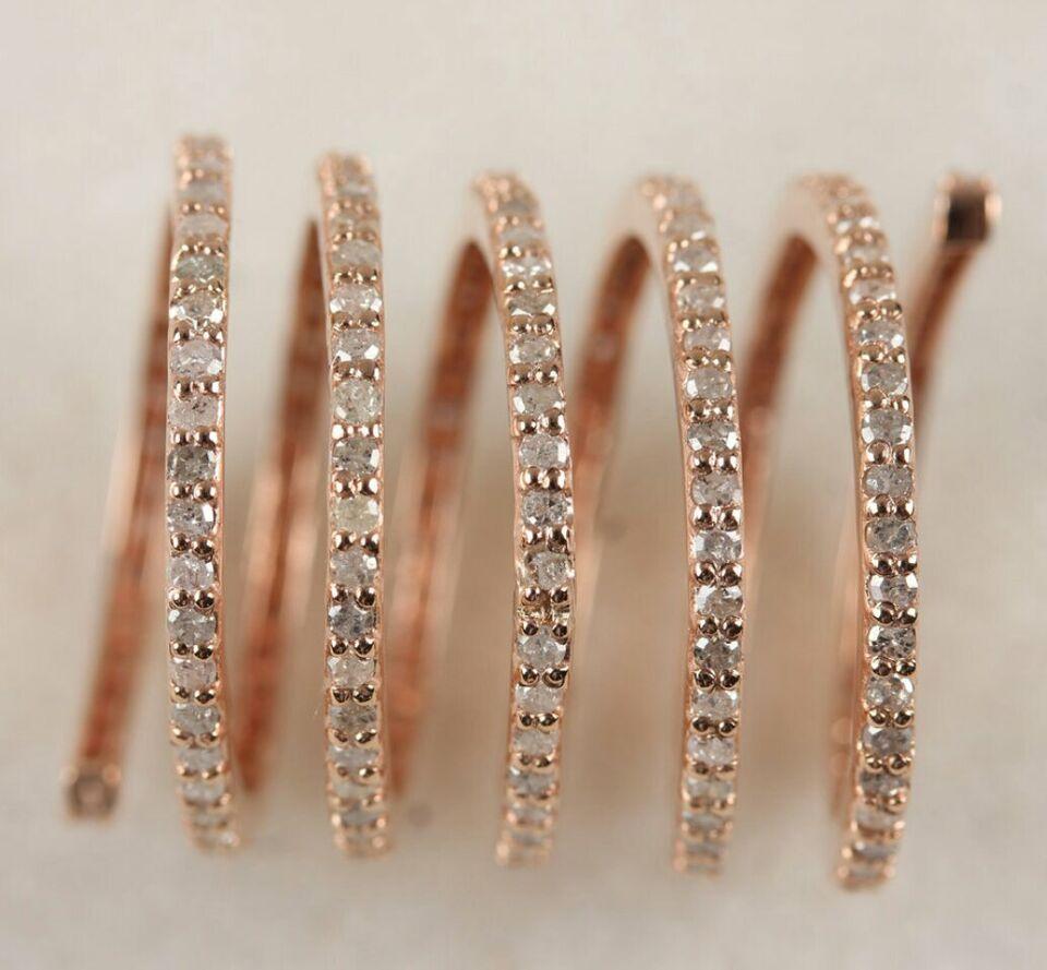 Diamond Wrap Ring 14k Gold Spiral Ring Bridal Jewelry Handmade Diamond Ring NS1
Light weight can be worn everyday

Additional information:
Condition: New without tags: A brand-new, unused, and unworn item (including handmade items) that is not in