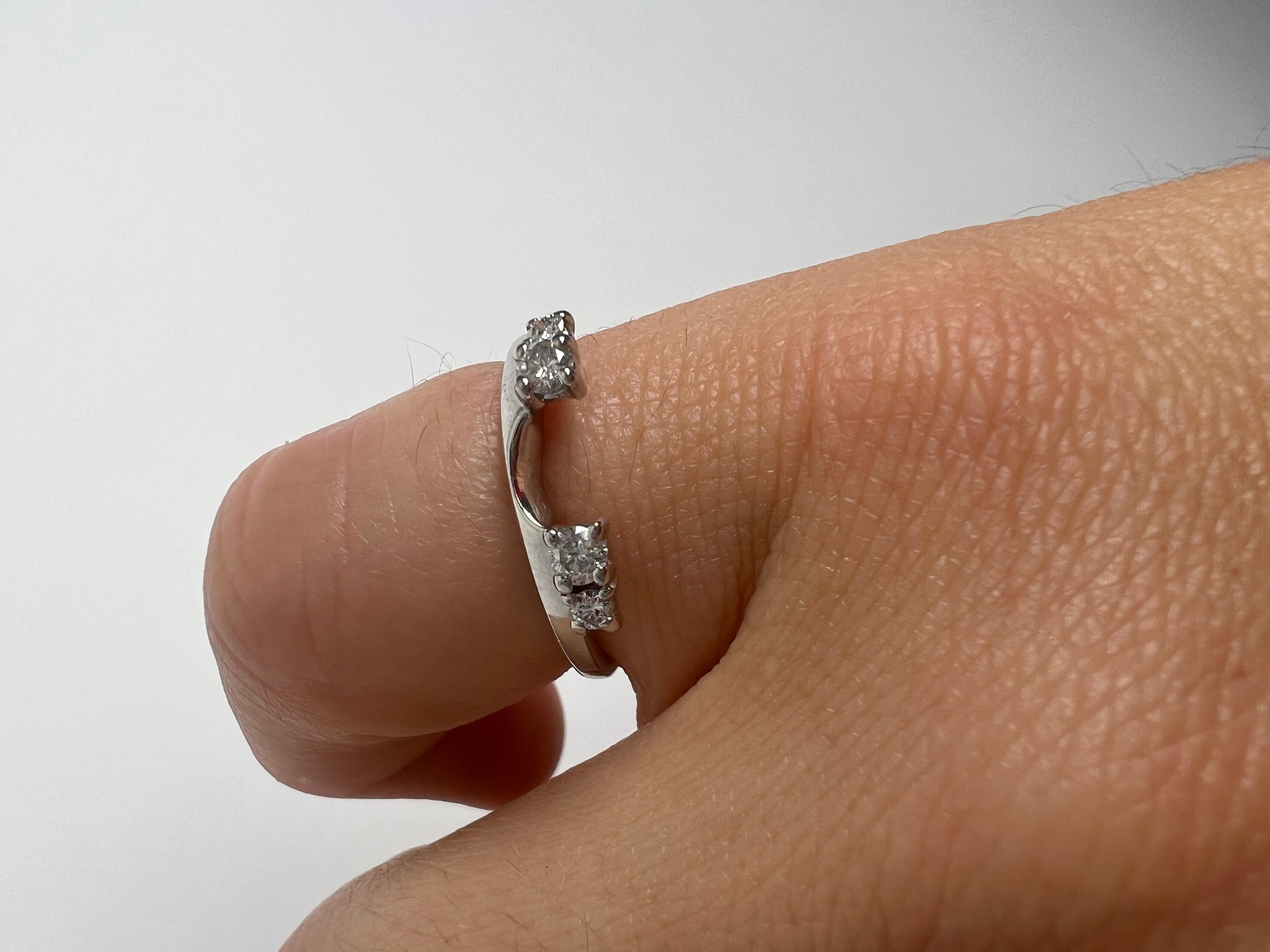 Diamond Wrap Ring Guard, 14k White Gold, Ring, Stackable Ring In Good Condition In McLeansville, NC