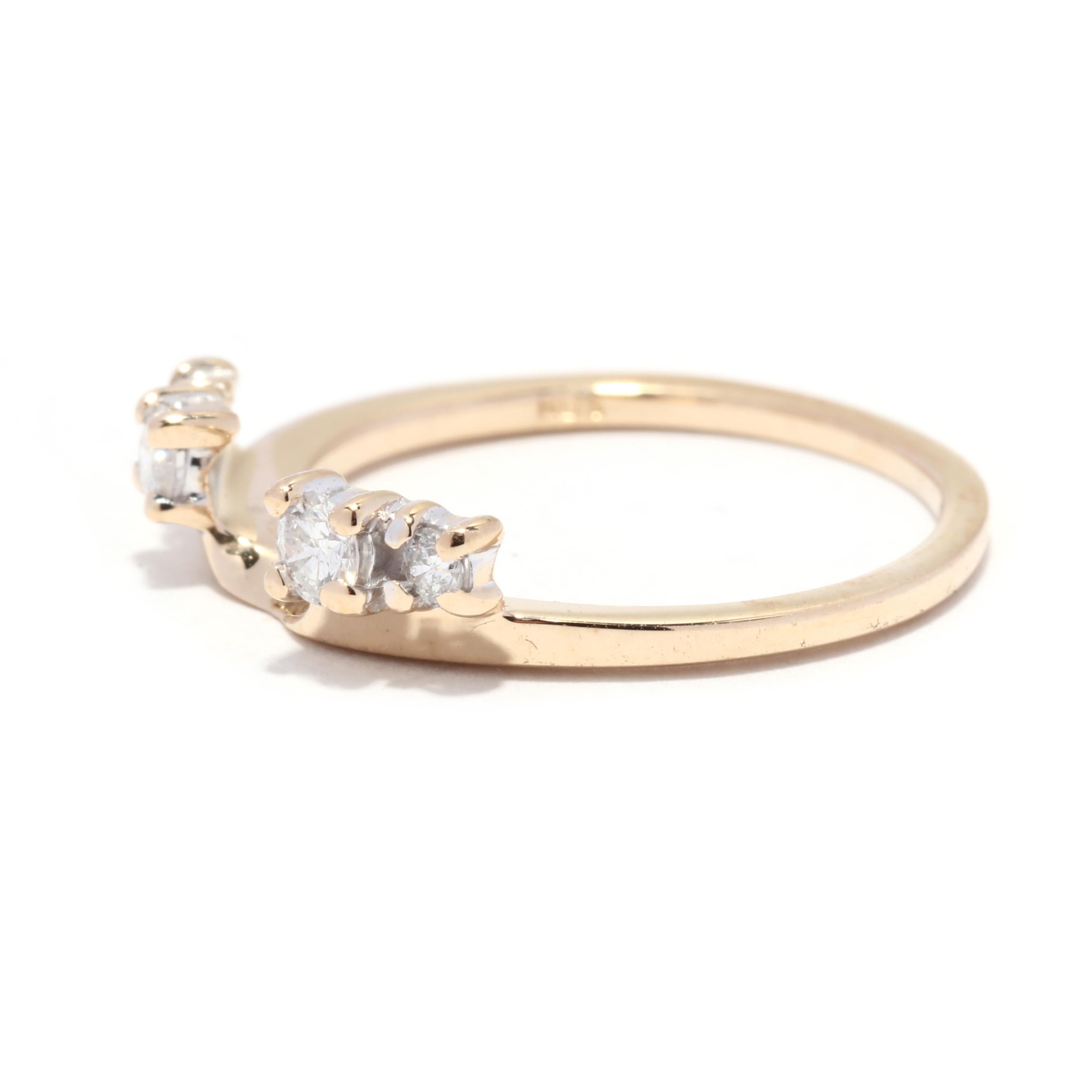 Anello con diamante, oro giallo 14K, anello, impilabile In condizioni buone a McLeansville, NC