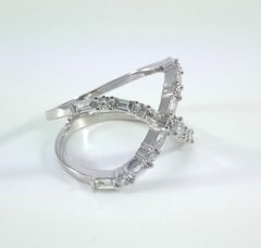 Diamond X Crossover Ring in 18k White Gold