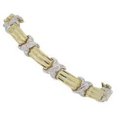 Diamond "X" Style Bracelet Made in 14k Yellow Gold