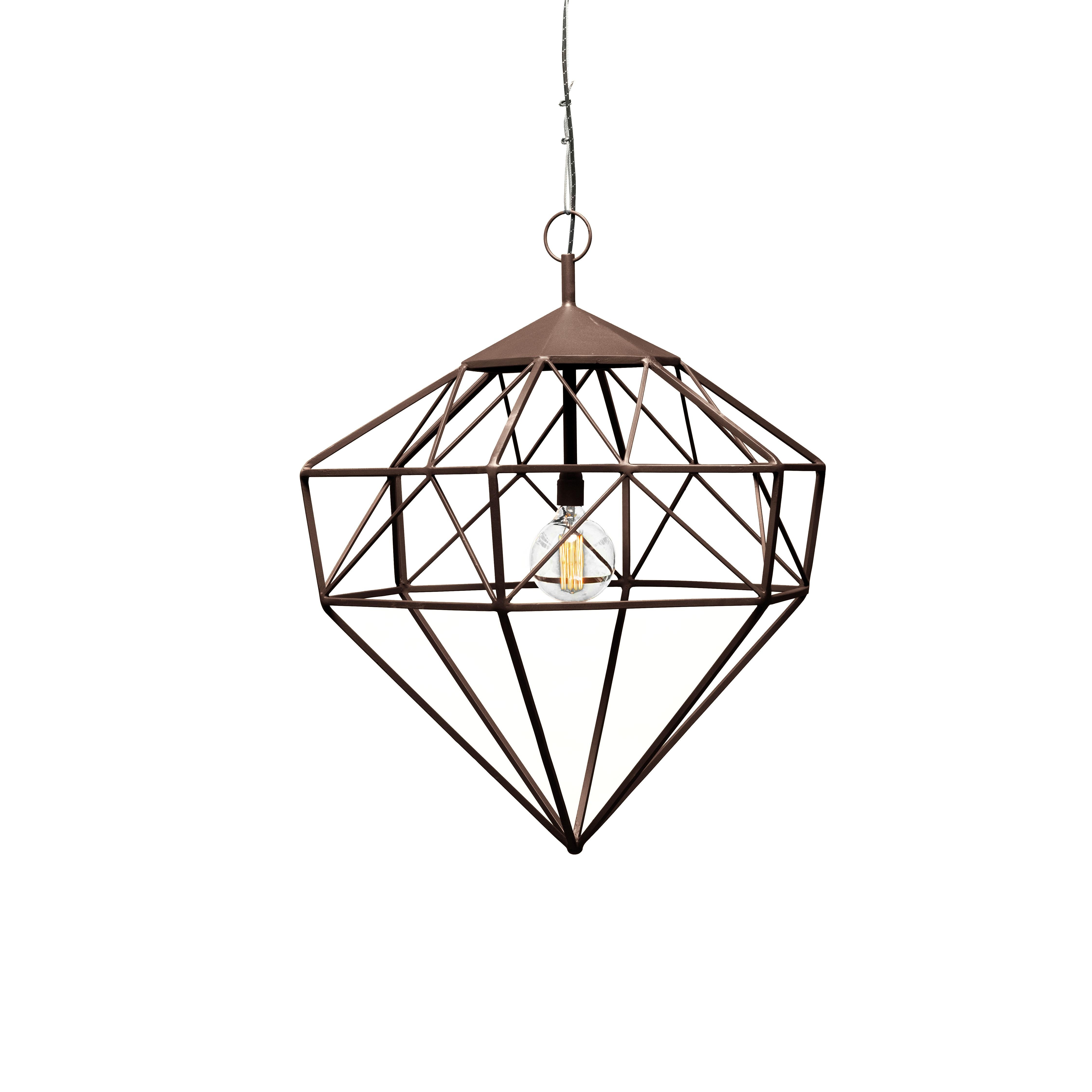 Lampada a sospensione Diamond XXL Small in acciaio nero opaco di JSPR in vendita 5