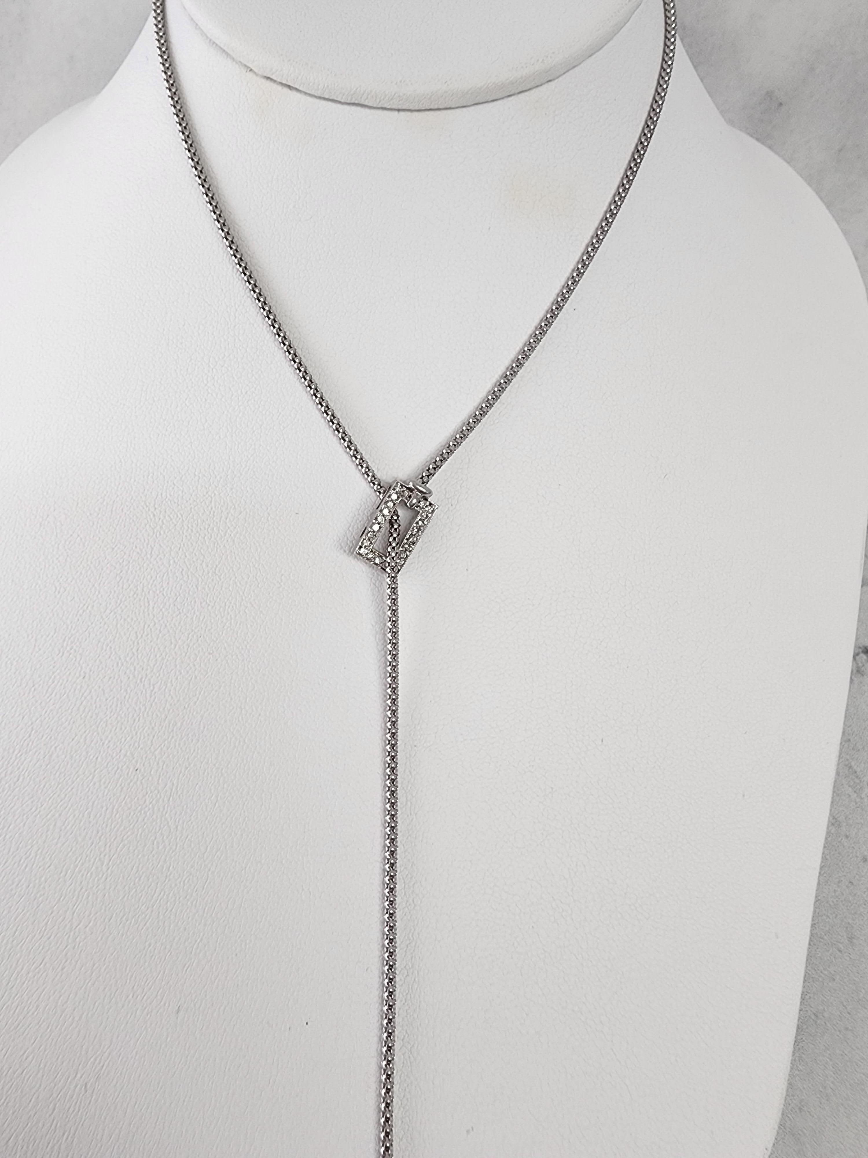 Collana a Y con diamanti 1,20cttw in oro bianco 14K In condizioni Nuovo in vendita a Sugar Land, TX