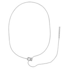 Diamond Y Drop Bar Necklace 1.20cttw 14K White Gold
