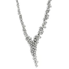 Diamond Y-Necklace 4.58 Carats in 18K White Gold