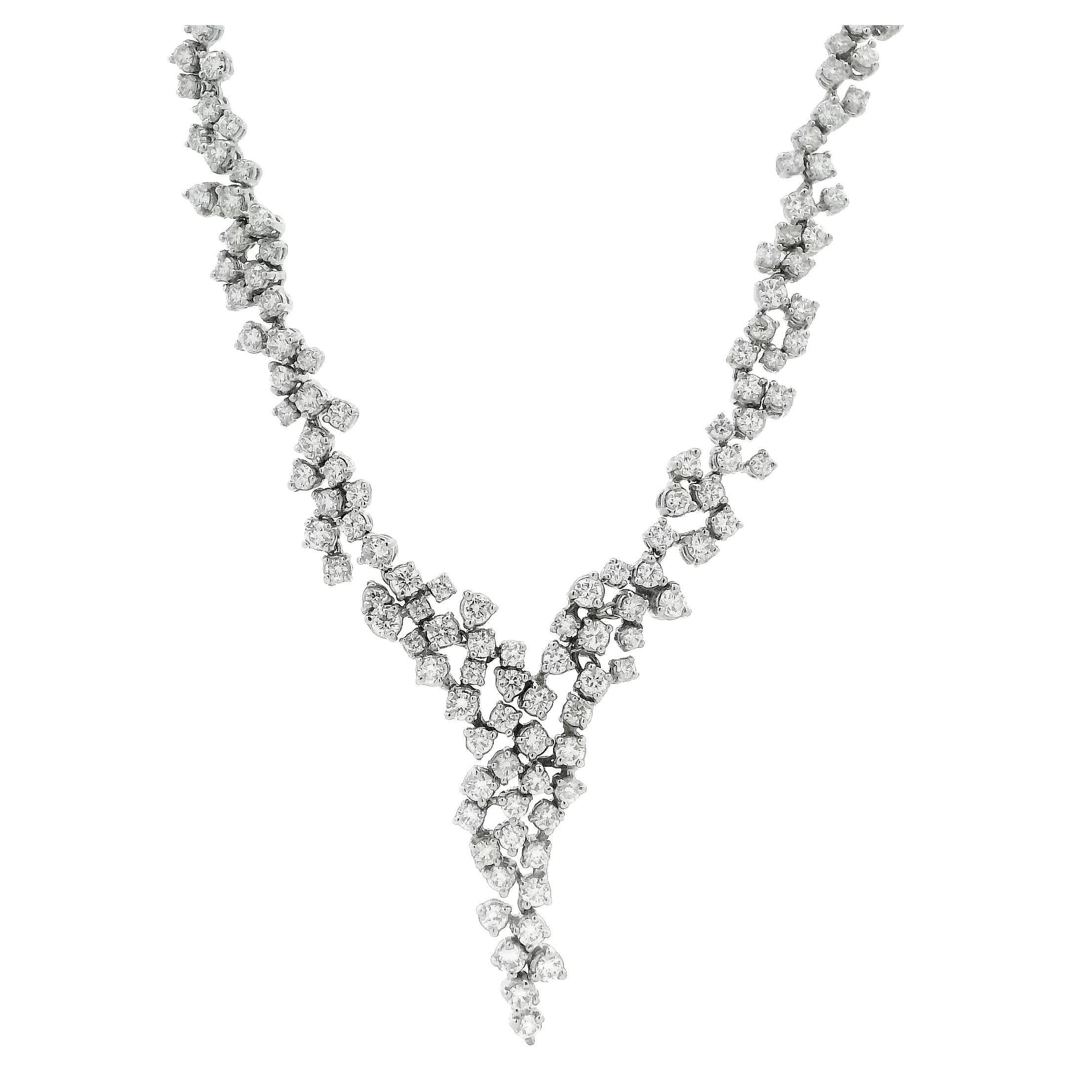 Diamond Y-Necklace 4.58 Carats in 18K White Gold