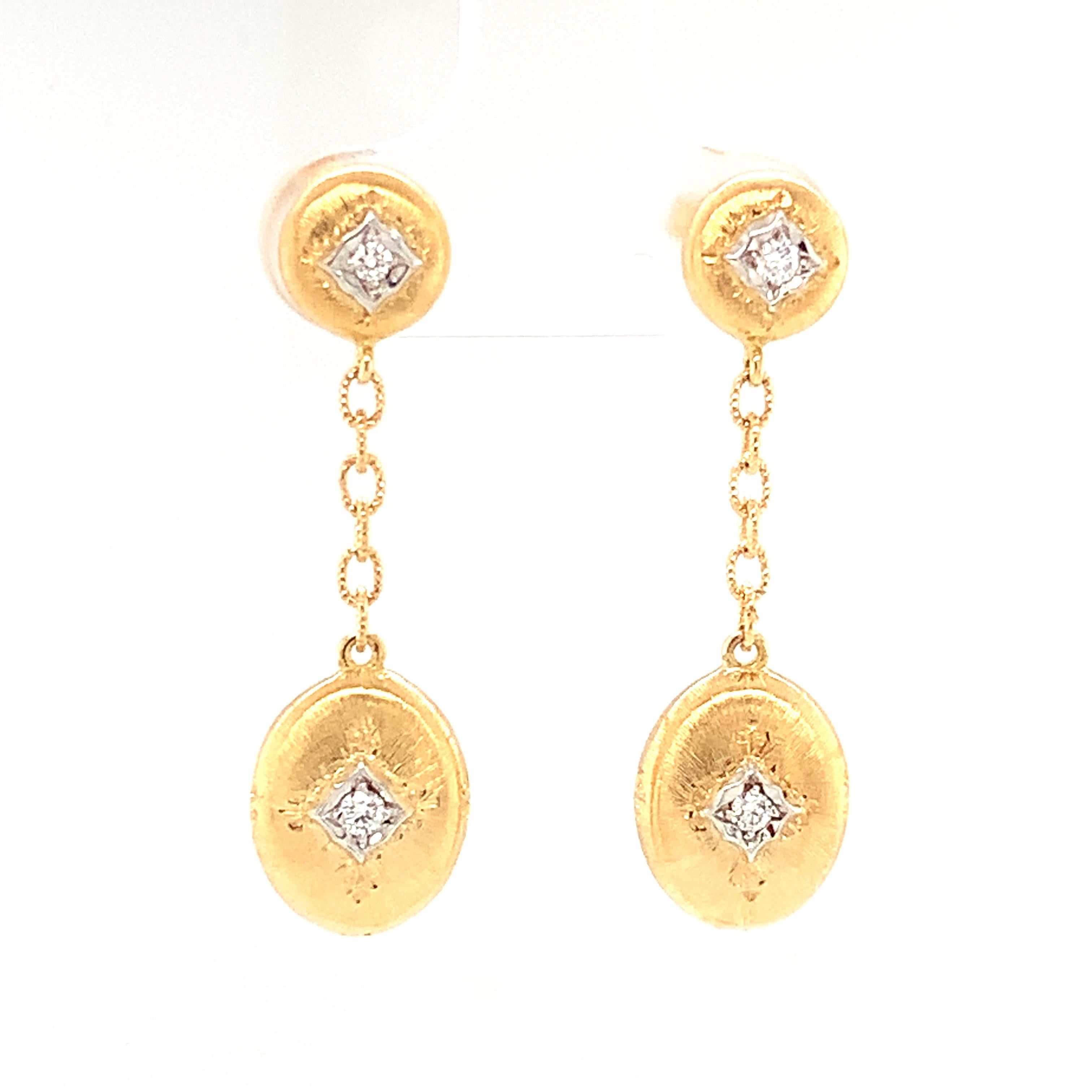 18k florentine disc earrings