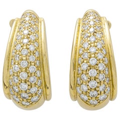 Diamond Yellow Gold 18 Karat Earrings Earclips