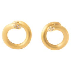 Boucles d'oreilles en or jaune 18K avec diamants