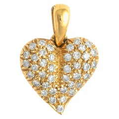 Diamond Yellow Gold 18K Heart Design Pendant
