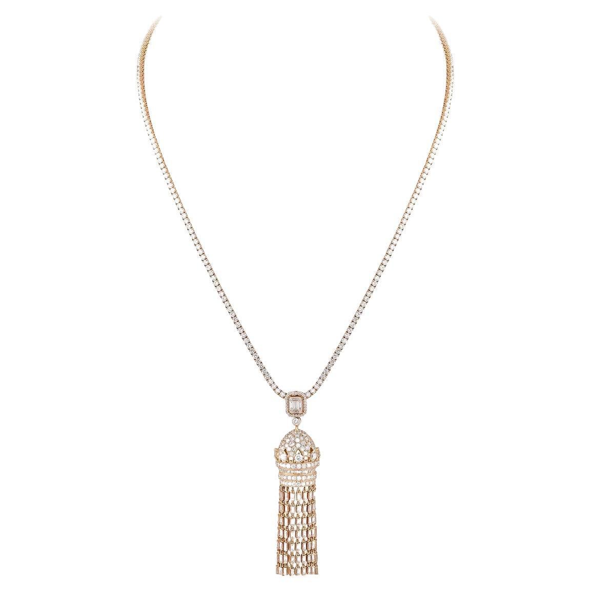 Diamond Yellow Gold 18K Pendant Necklace