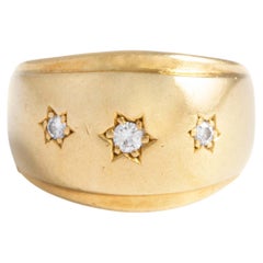 Vintage Diamond Yellow Gold 18k Ring, 1950s