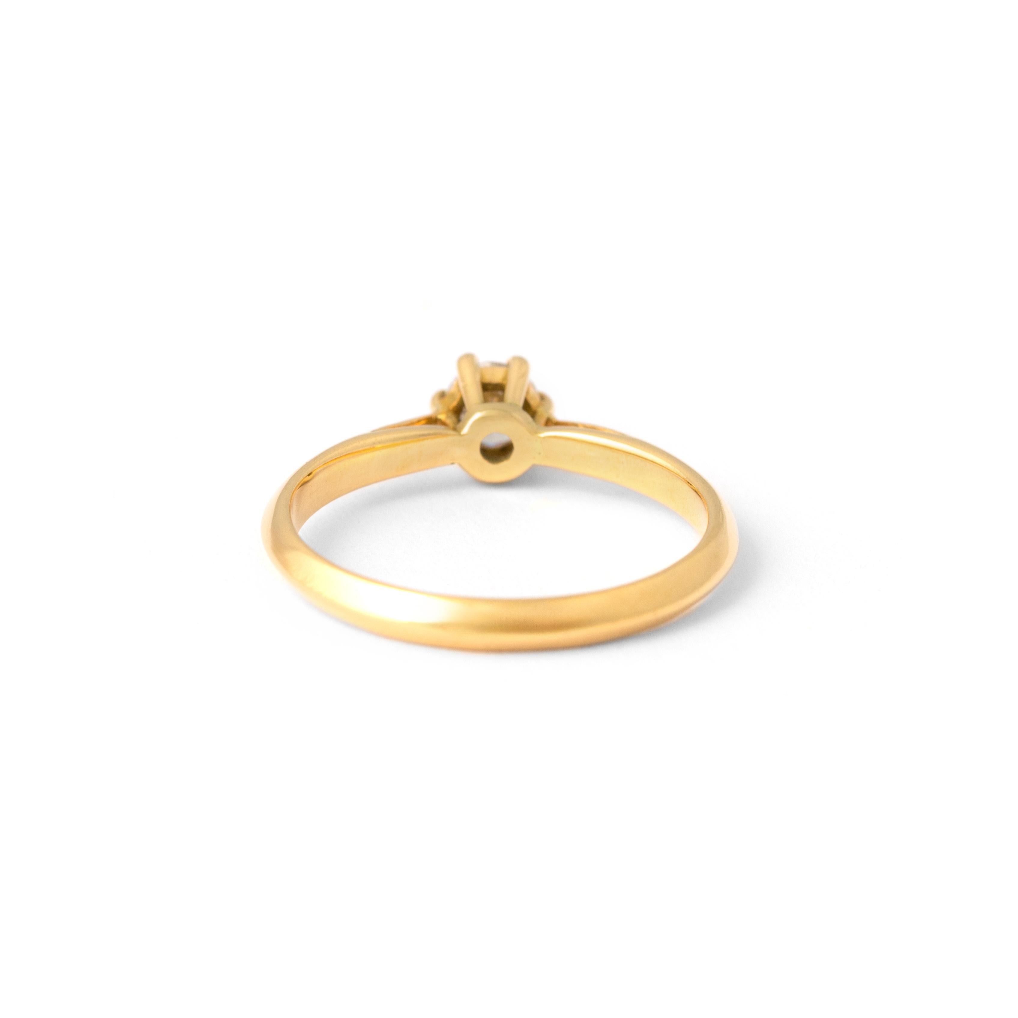 Women's or Men's Diamond Yellow Gold 18K Ring For Sale