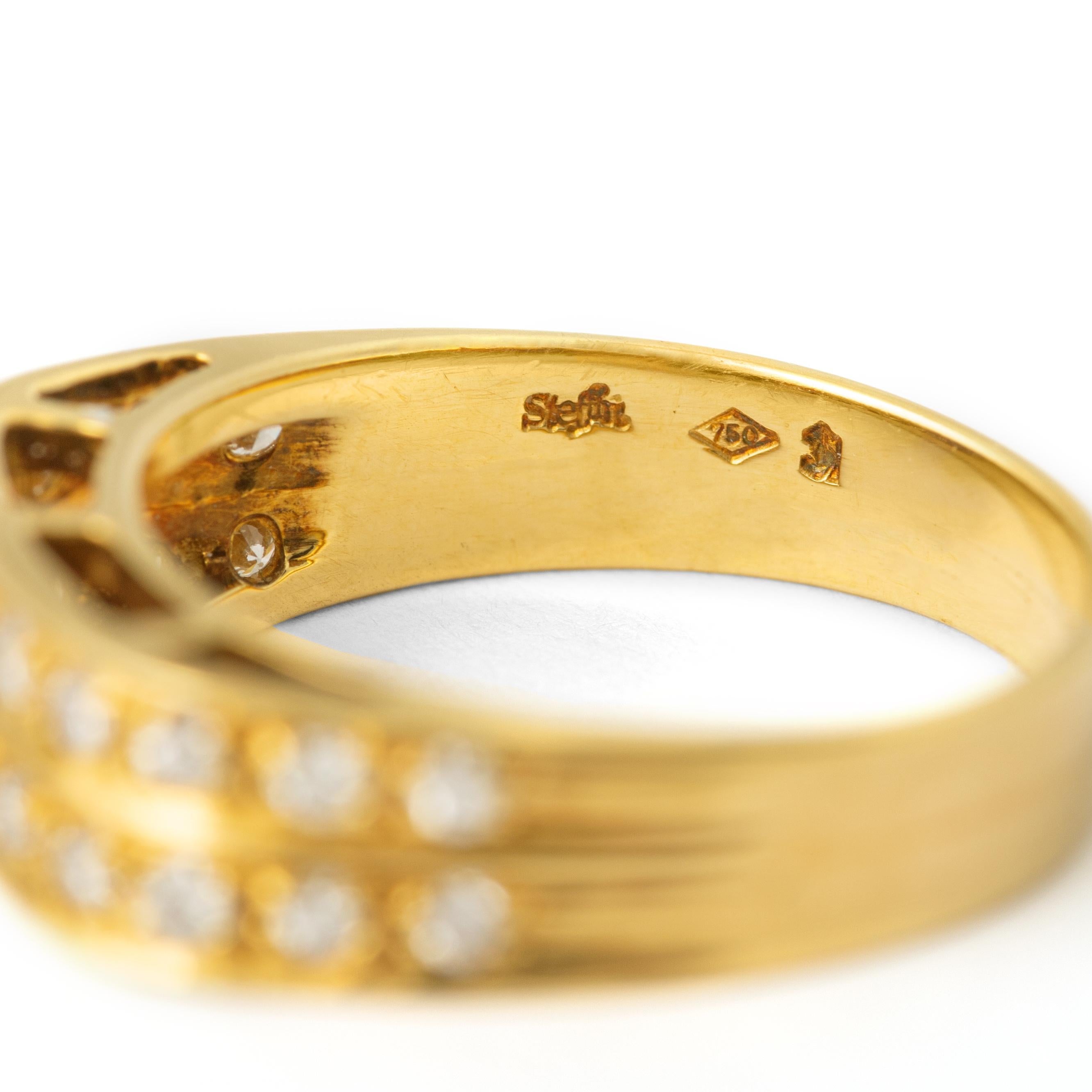 Diamond Yellow Gold 18K Ring For Sale 1