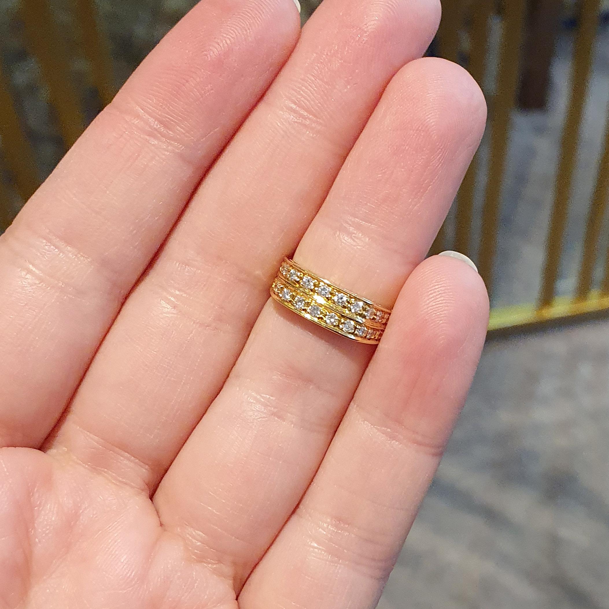 Diamond Yellow Gold 18K Ring For Sale 2