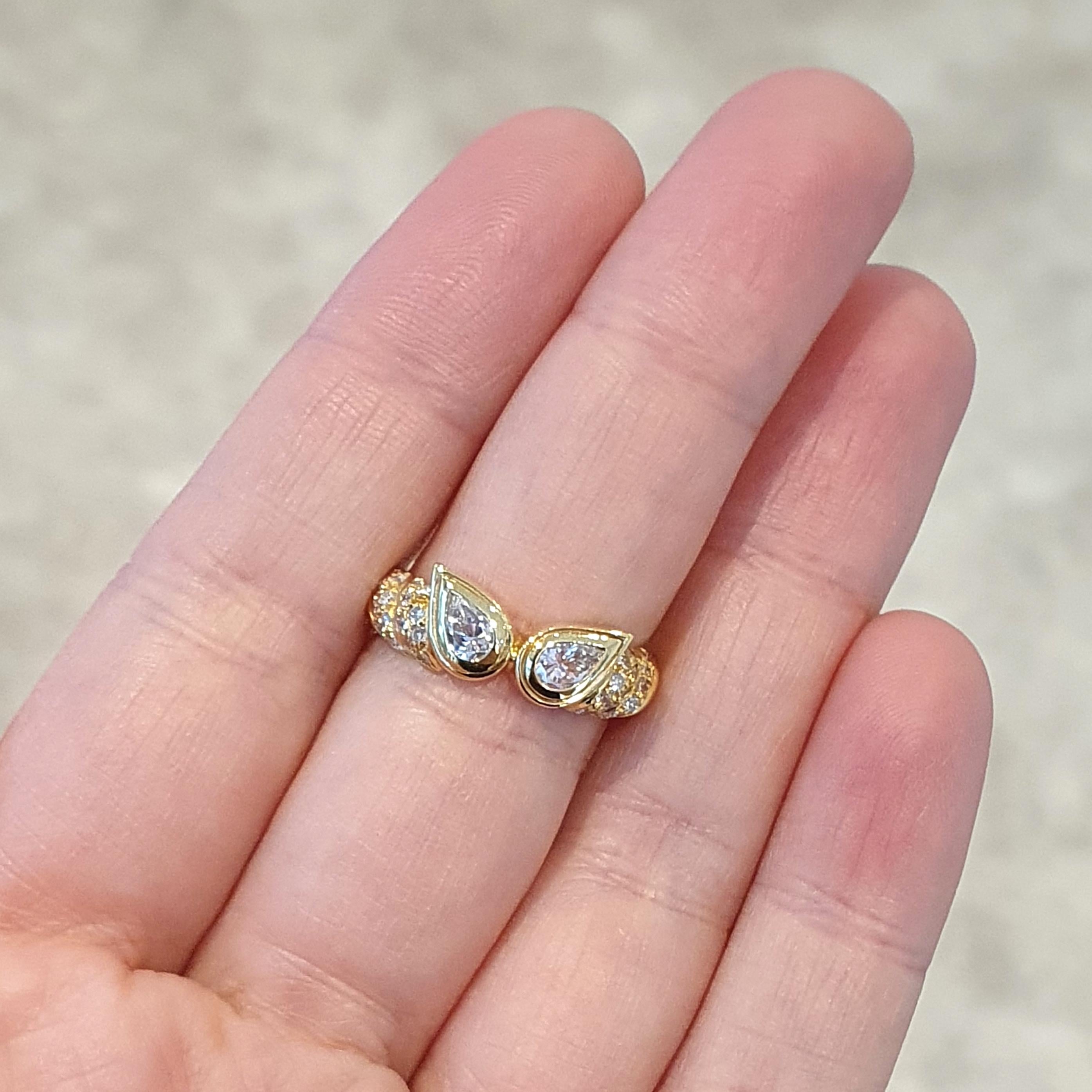 Diamond Yellow Gold 18K Ring For Sale 3