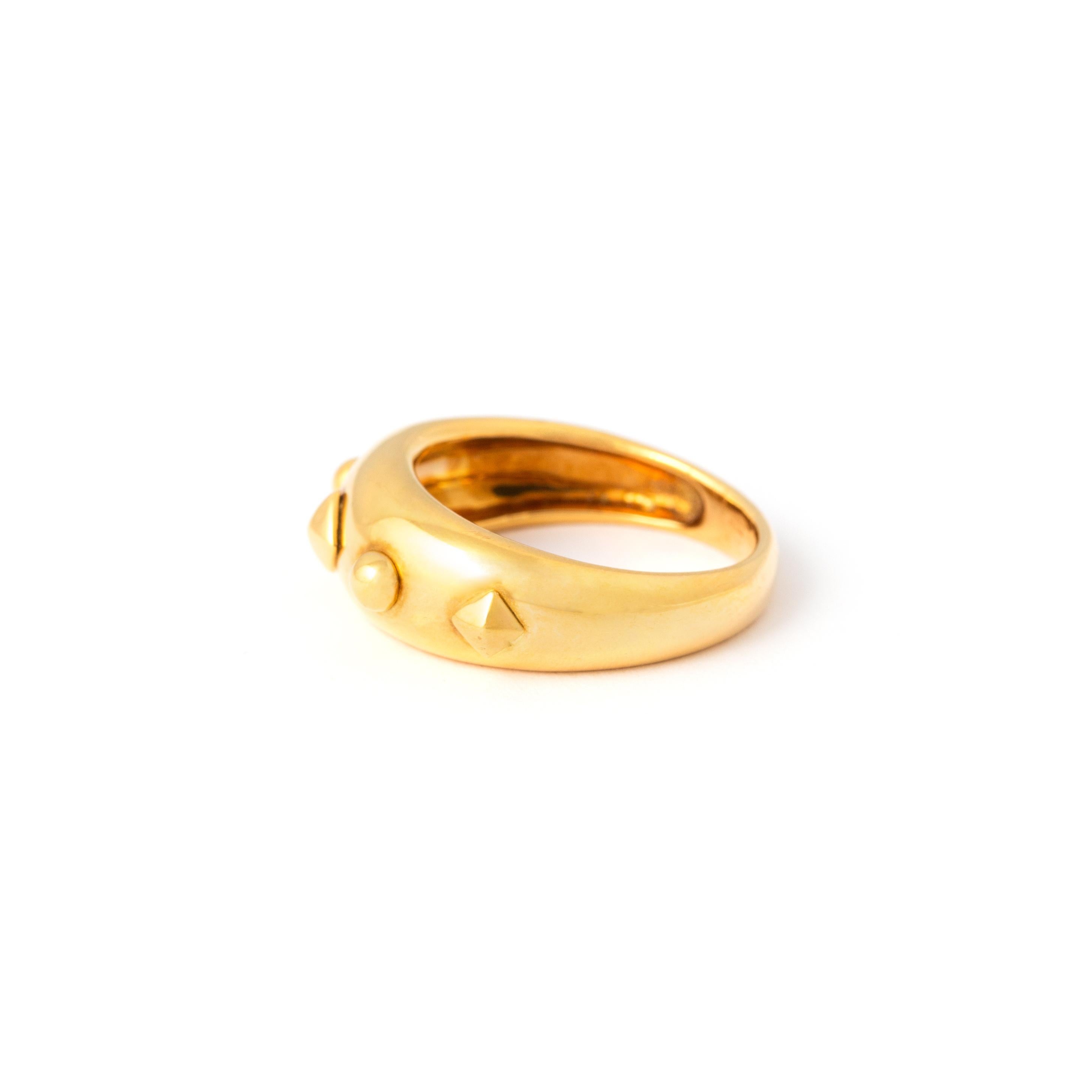 Diamant-Gelbgold 18K Ring Spätes 20. Jahrhundert im Zustand „Hervorragend“ im Angebot in Geneva, CH