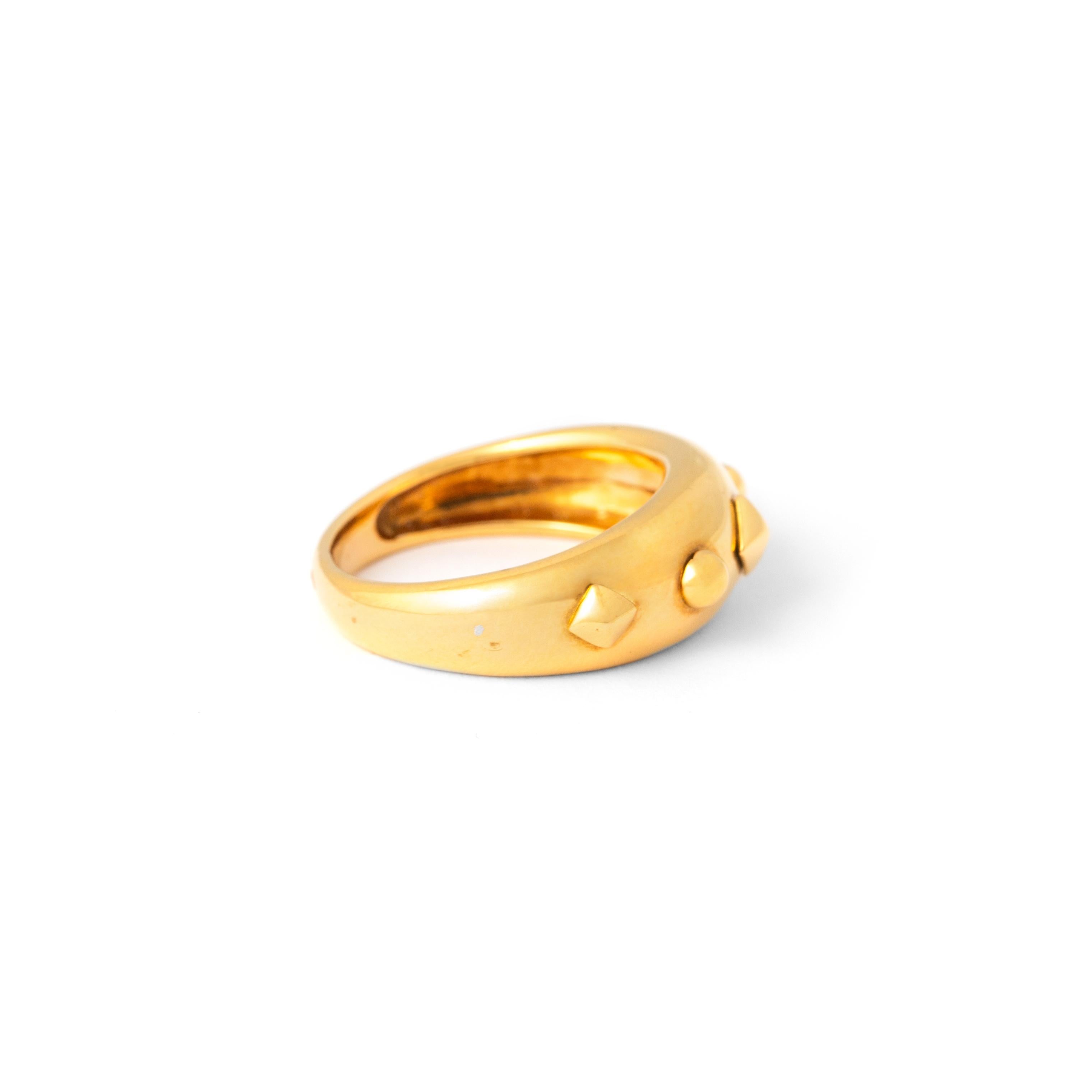 Diamond Yellow Gold 18K Ring Late 20th Century For Sale 1