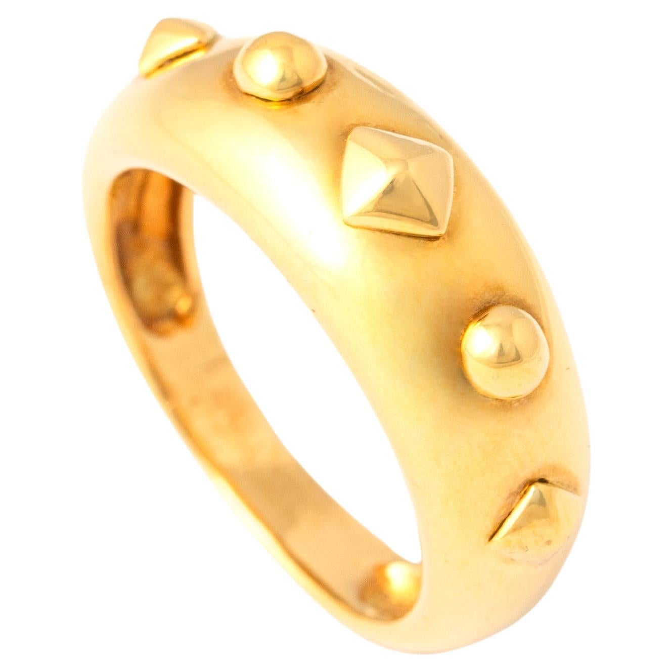 Bague en or jaune 18 carats avec diamants, fin du 20e siècle en vente
