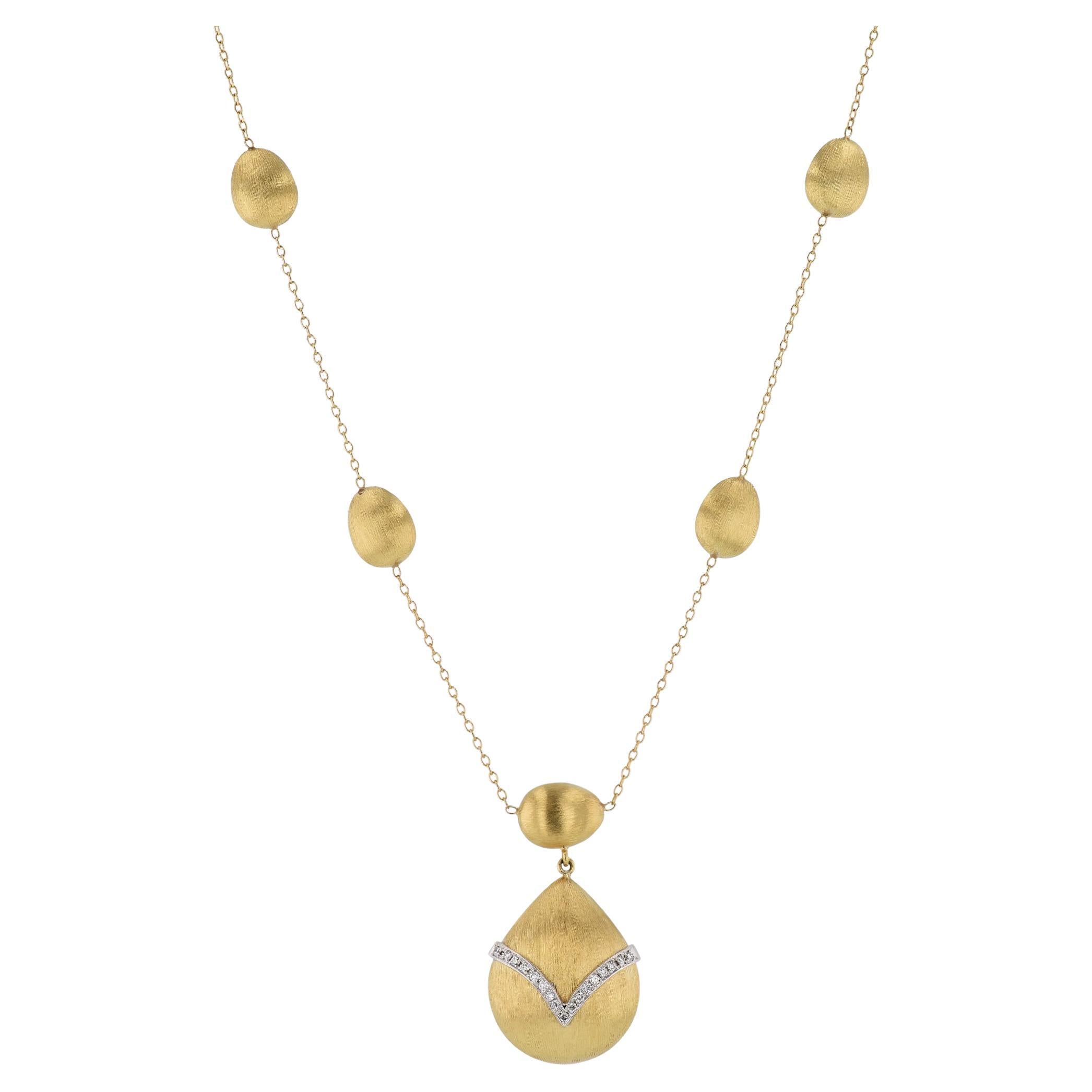 Diamond Yellow Gold 7 Station Estate Necklace