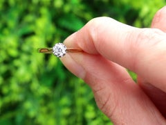 Diamond Yellow Gold and Platinum Set Solitaire Engagement Ring