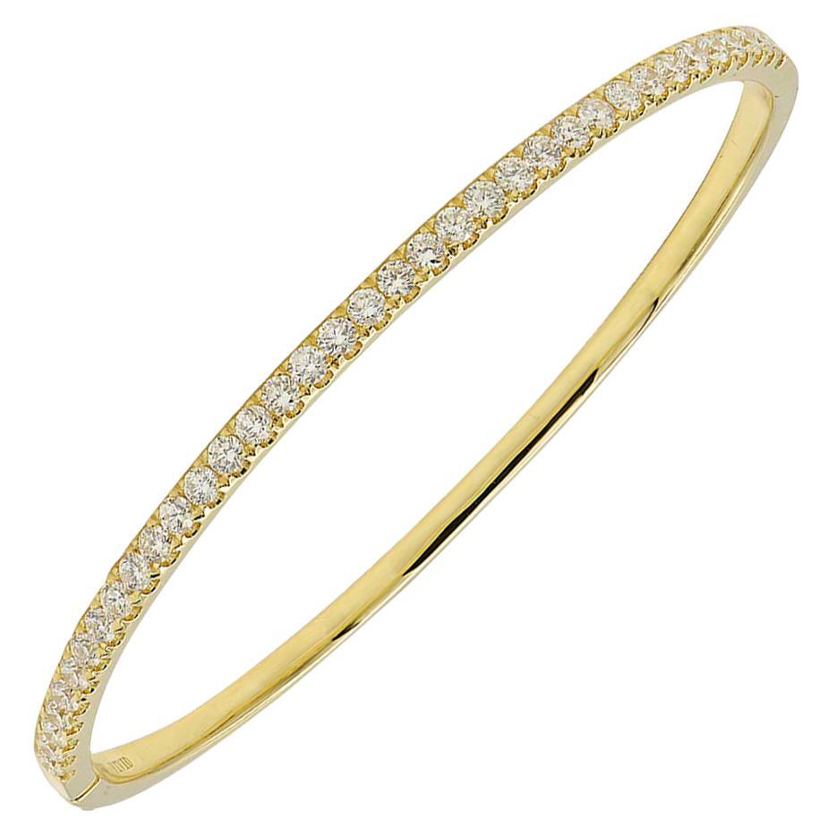 Christian Dior Sapphire Diamond Yellow Gold Bangle Bracelet at 1stDibs