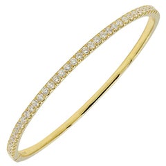Diamond Yellow Gold Bangle Bracelet