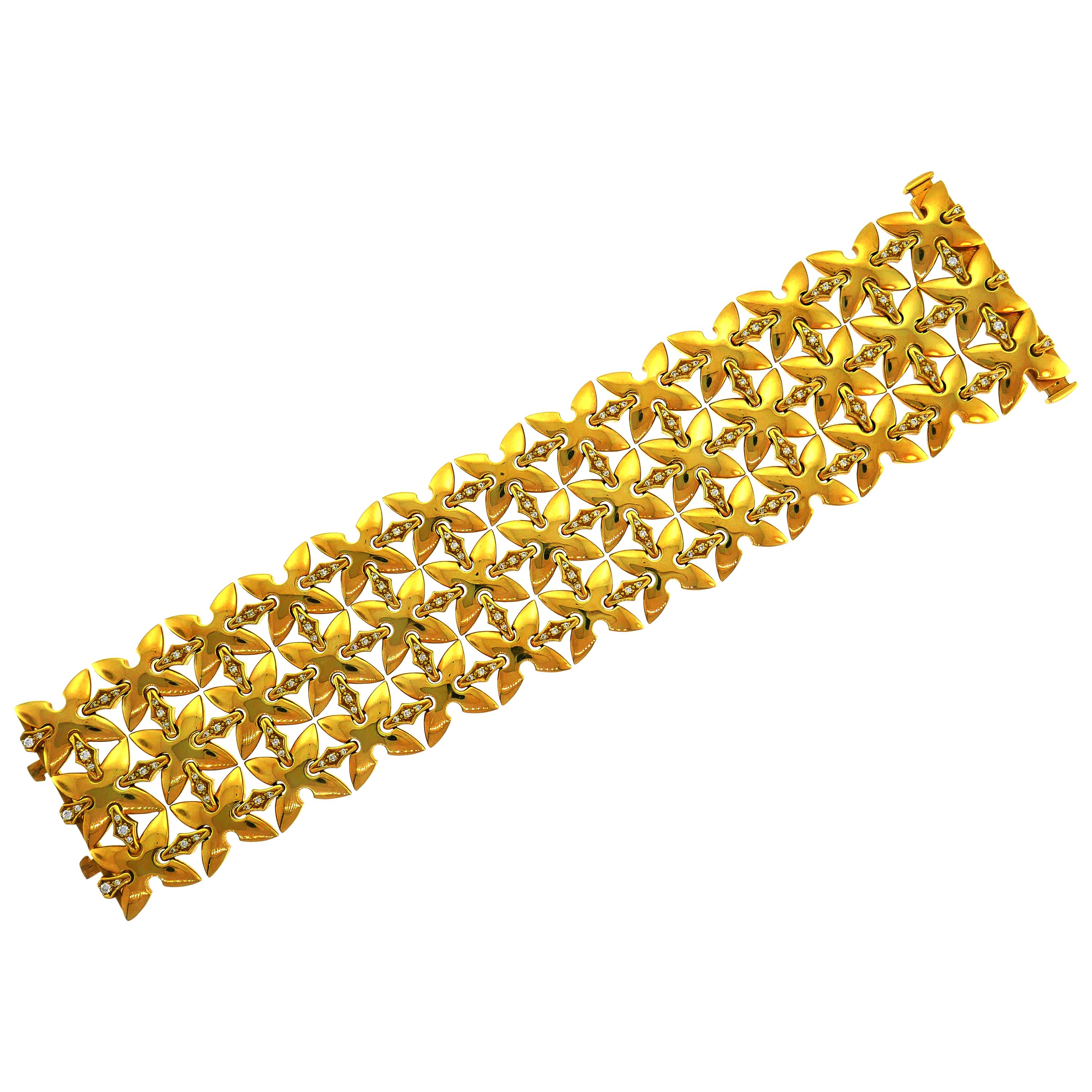 Diamond Yellow Gold Bracelet by Stephen Webster