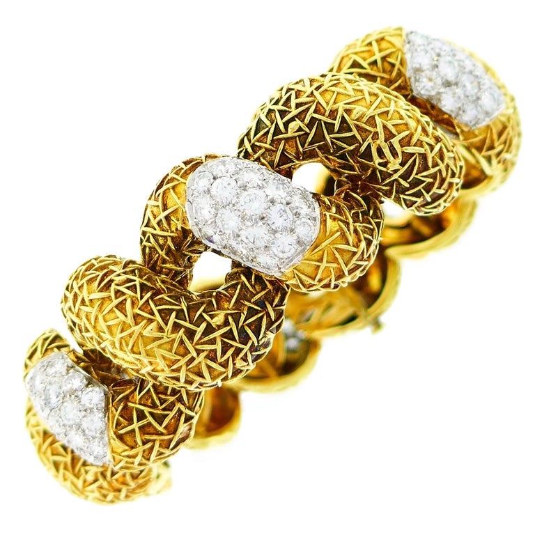 Diamond Yellow Gold Bracelet by Wander, Paris at 1stDibs