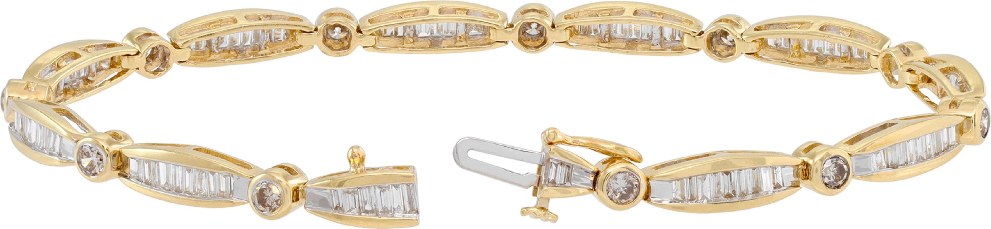 Women's or Men's Diamond Yellow Gold Bracelet For Sale