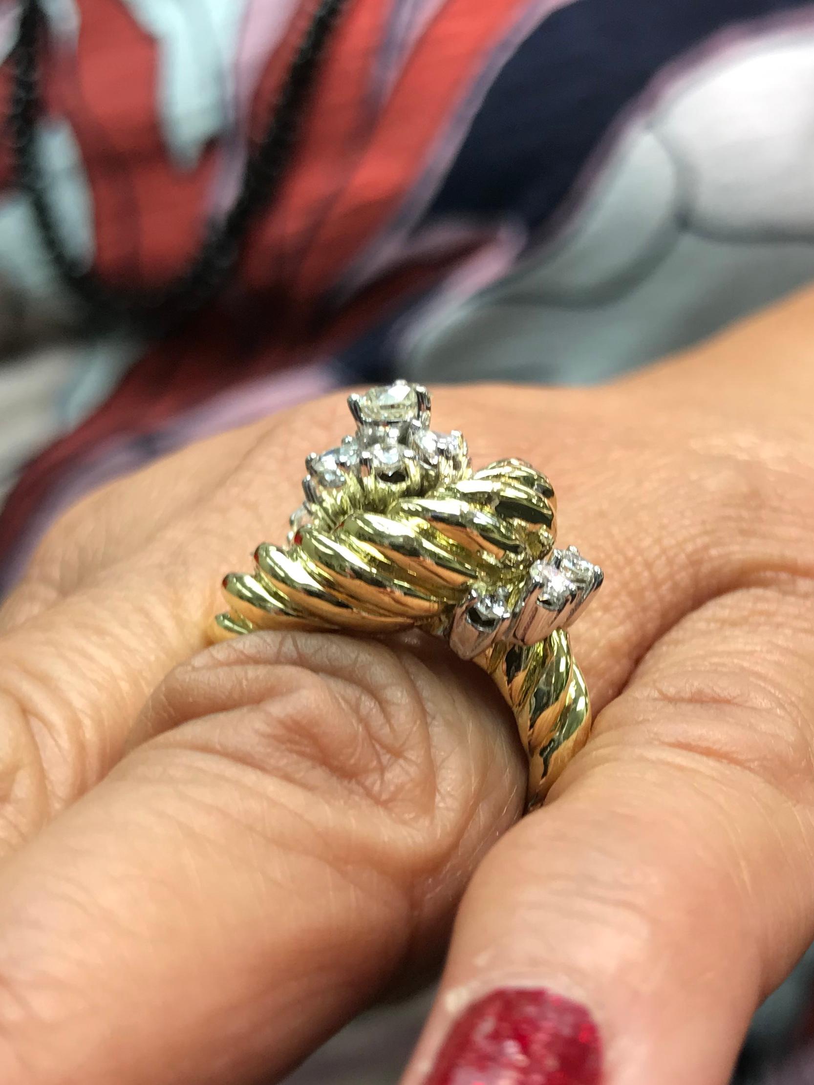 Women's Diamond Yellow Gold Cluster Ring