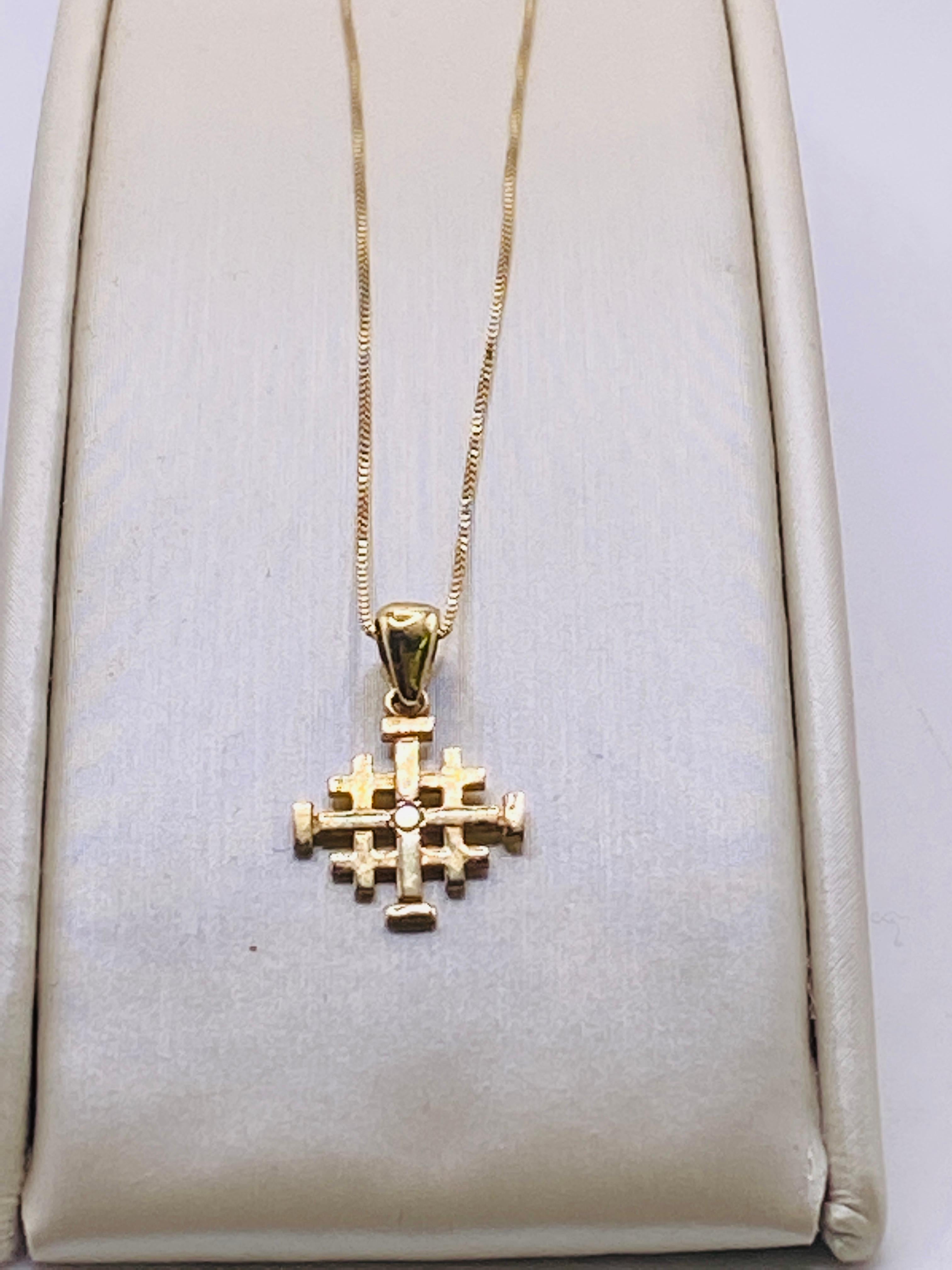 diamond jerusalem cross pendant