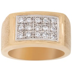 Diamond Yellow Gold Gents Ring