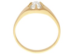 Diamond Yellow Gold Gent's Solitaire Engagement Ring