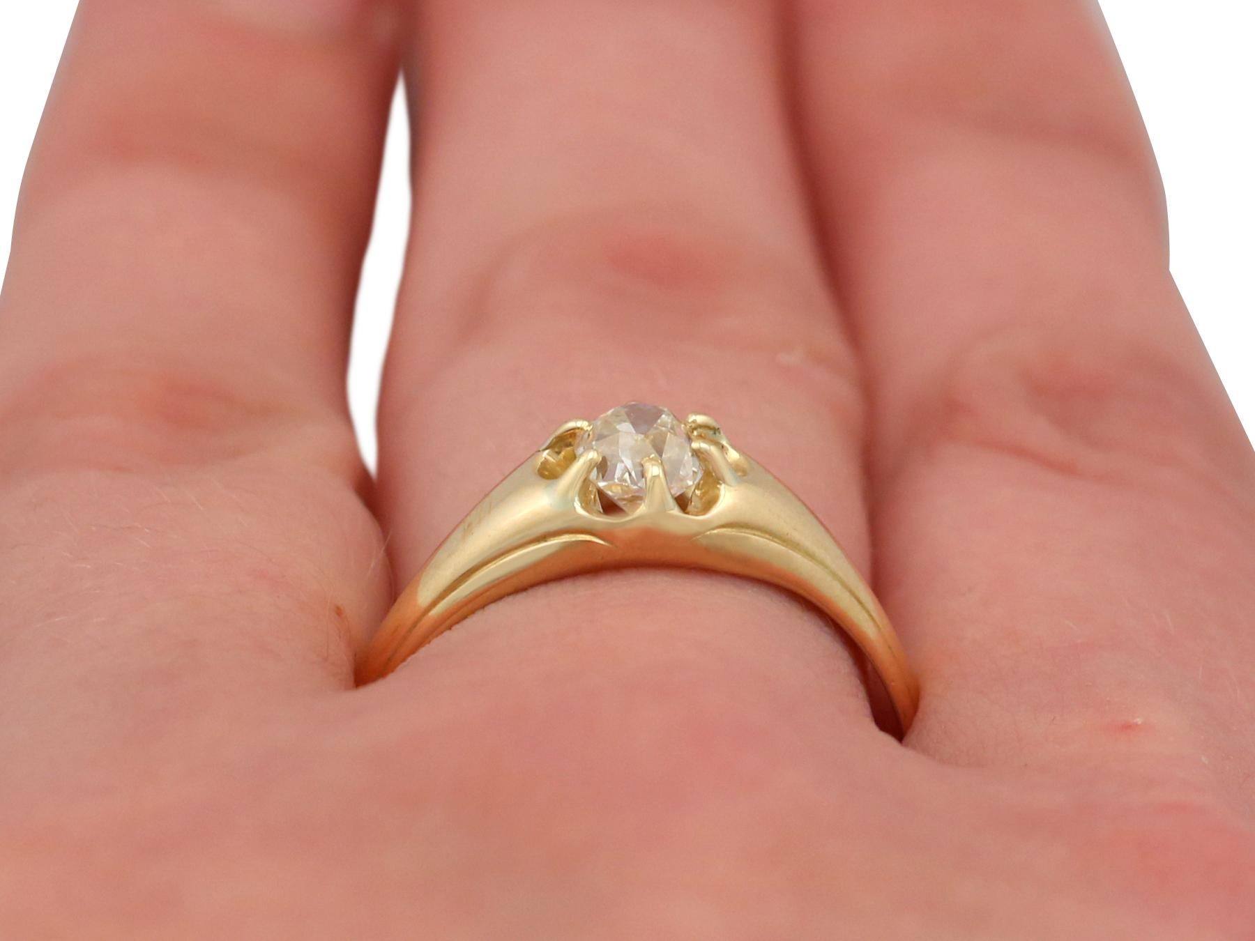 Diamond Yellow Gold Gent's Solitaire Ring For Sale 1