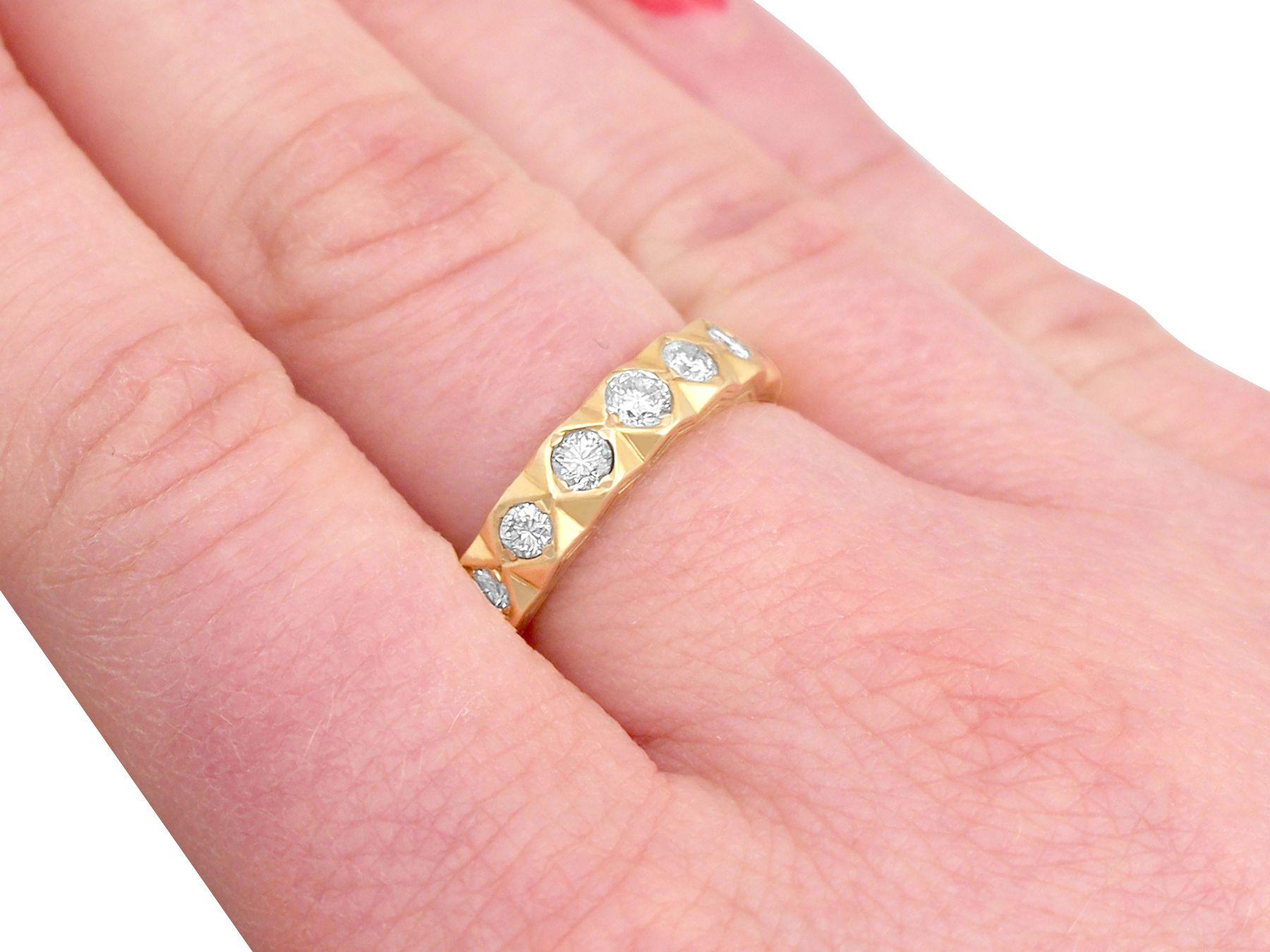 Diamond Yellow Gold Half Eternity Engagement Ring 1