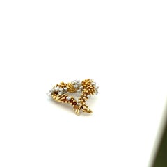 Pendentif broche coeur en or jaune avec diamant