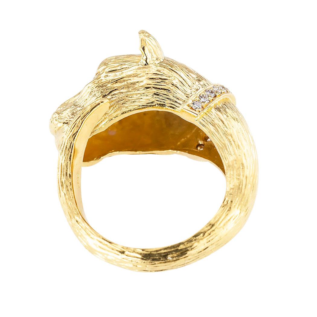 gold lioness ring