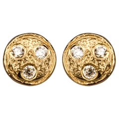 Diamond Yellow Gold-Plated Ear Studs Earrings DIAMONDS in the SKY