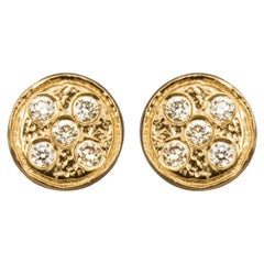 Diamond Yellow Gold Plated Earstuds Earrings, DIAMONDS in the SKY